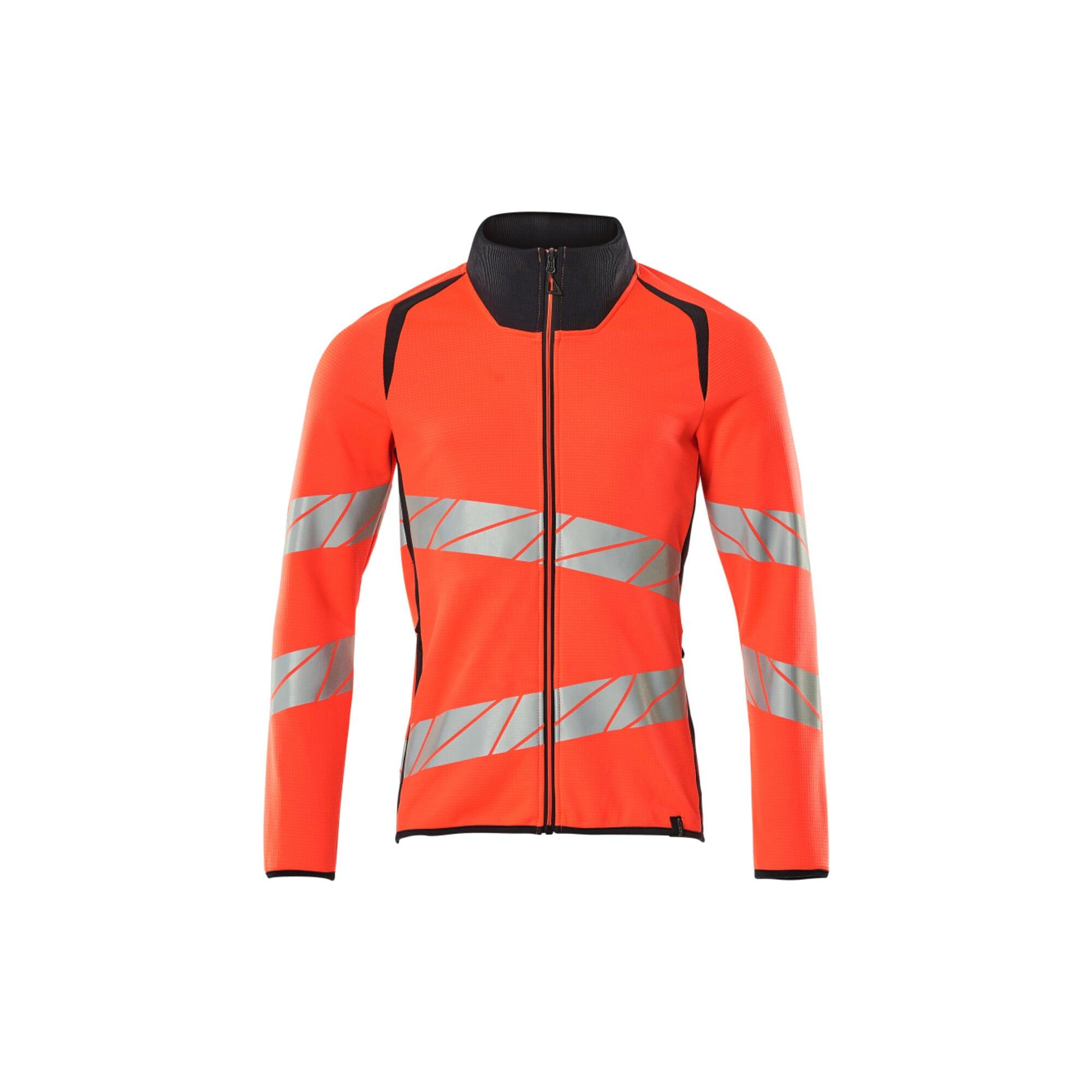 Mascot Sweatshirt mit Reißverschluss modern Fit 5XL Hi-vis rot/schwarzblau (19184-781-22210-5XL)