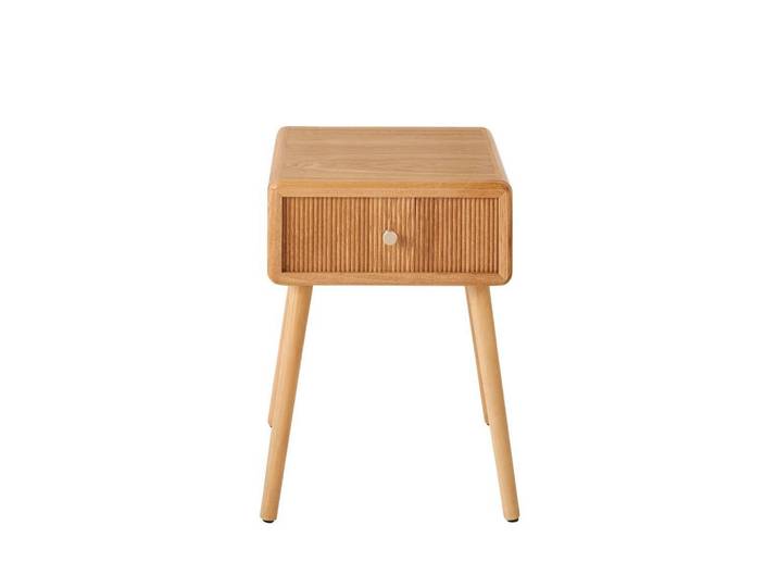Calicosy Nachttisch mit 1 Schublade und lamellenartiger Front 52/42/35 cm, Apfelbaumfarben, 35x58x42 cm, Schlafzimmer, Nachtkästchen