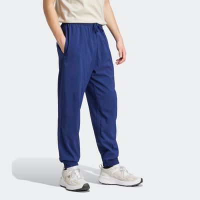 Sporthose ADIDAS SPORTSWEAR "ESSENTIALS KLEINES LOGO STANFORD", Herren, Gr. L, N-Gr, blau (dunkelblau, weiß, normal, gr.), Obermaterial: 100% Polyester, Hosen Sporthose, für Freizeitaktivitäten, mit praktischen Taschen, aus Polyester
