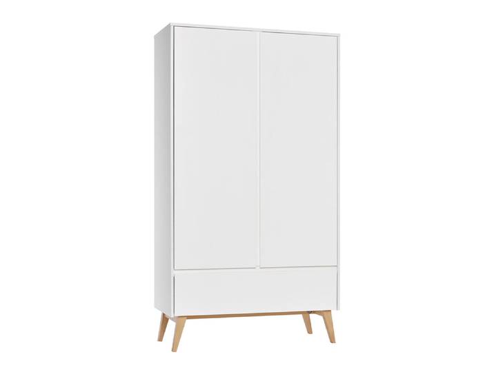 Armoire 2 portes 1 tiroir Pinio Swing - Blanc et bois