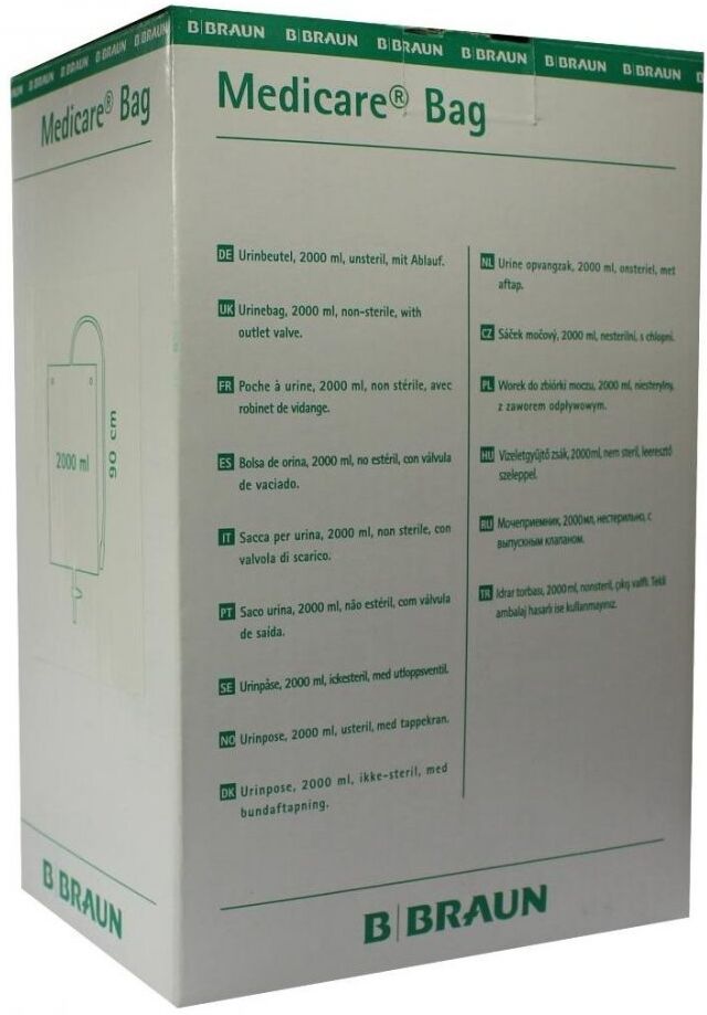 Medicare Bag 2000ml unsteril mit 90cm Schlauch und Abl.