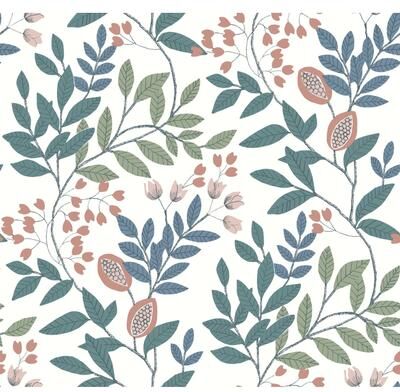 York Wallcoverings Eden Retreat Pink & Teal Wallpaper