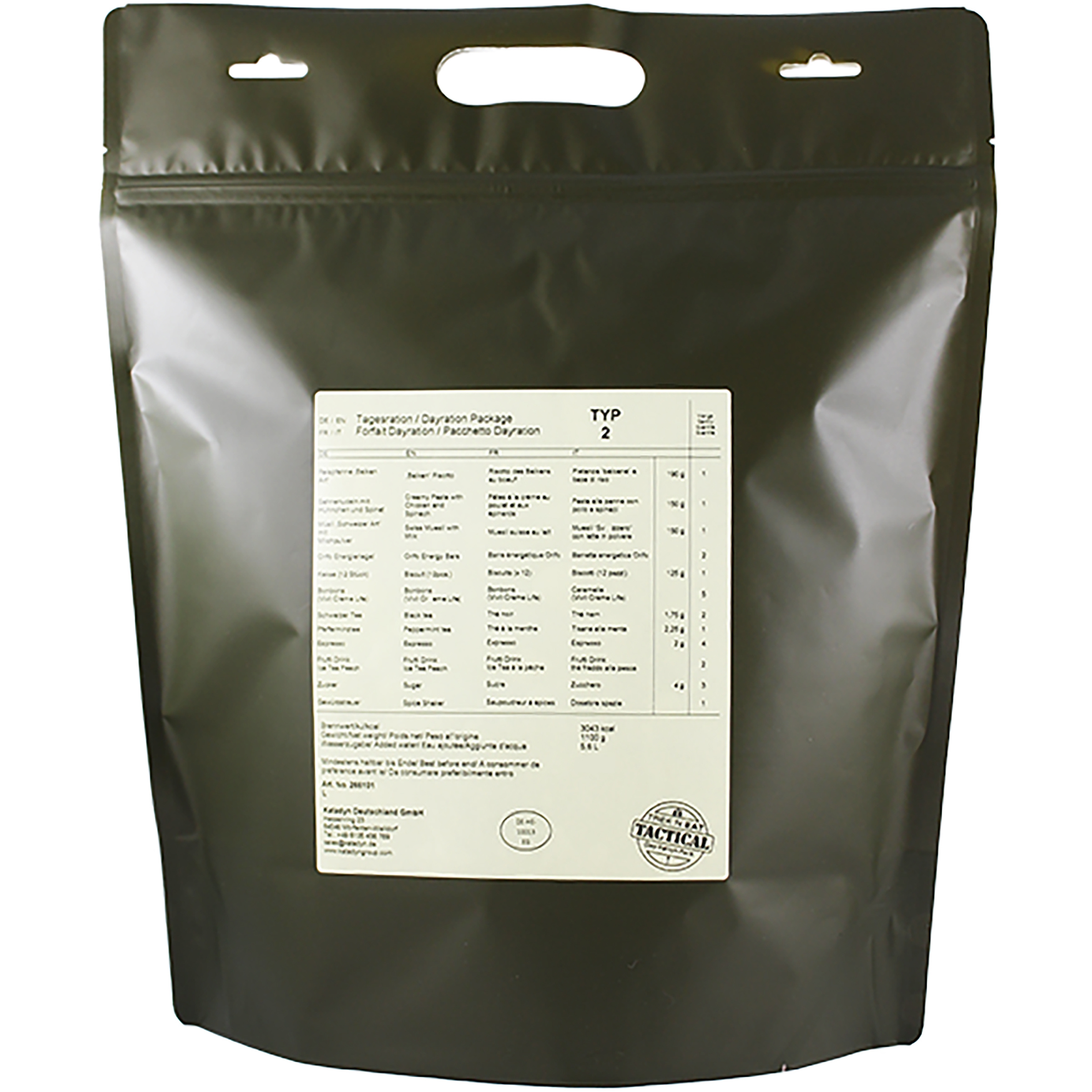 Trek'n Eat Day Ration Pack Typ 2 Tactical Line Trekkingnahrung Größe 1,1kg