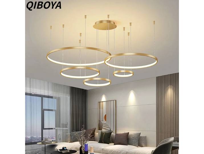 Lustres de plafond à LED de style nordique, lustre circulaire moderne pour salle à manger, chambre à coucher, salon, éclairage intérieur et décoration.