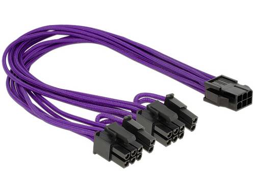 Delock Strom Anschlusskabel 0.3 m Schwarz, Violett