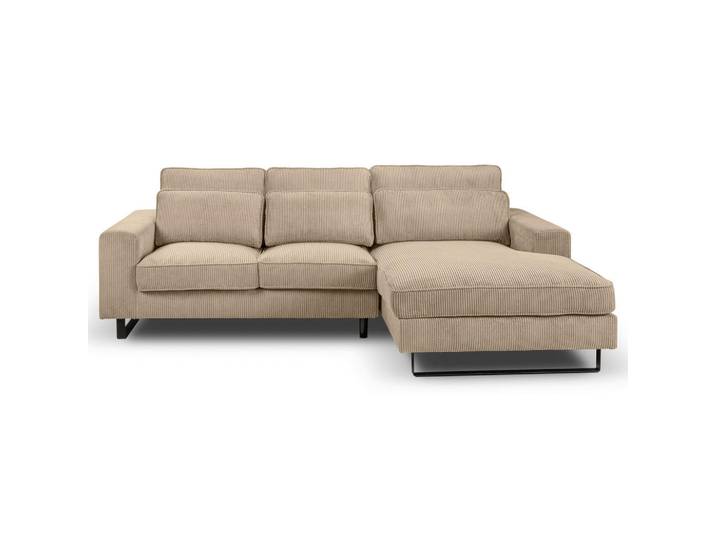 Mid.you Ecksofa Bolivia, Beige, Metall, vollmassiv, 3-Sitzer, Füllung: Kaltschaum, L-Form, 276x183 cm, Made in EU, FSC Mix, Wohnzimmer, Sofas & Couches, Wohnlandschaften, Ecksofas