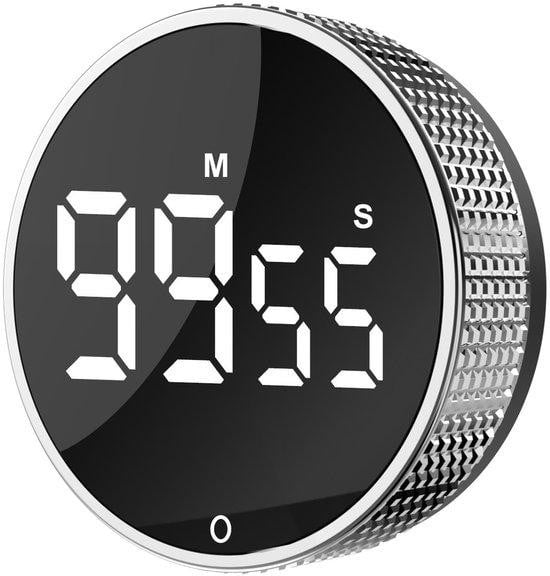 Digitale slimme koelkastwekker met LED-display en magnetische bevestiging - Wit