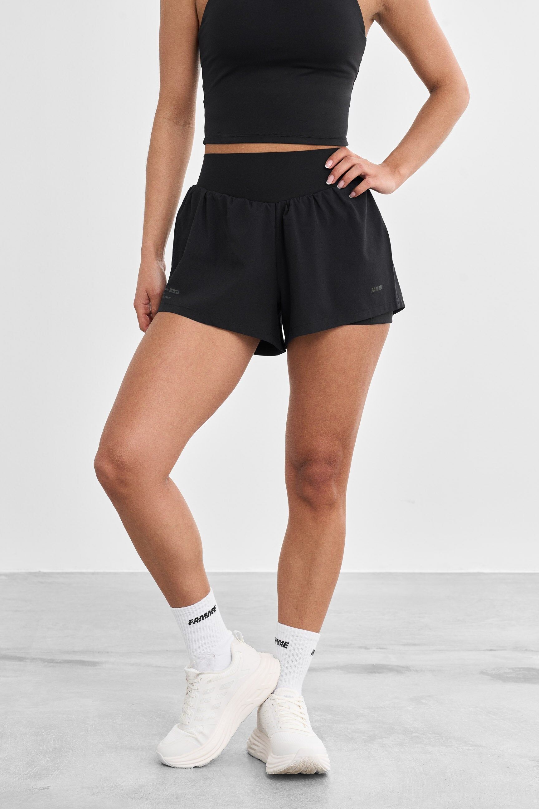 FAMME Compression Running Shorts Black S