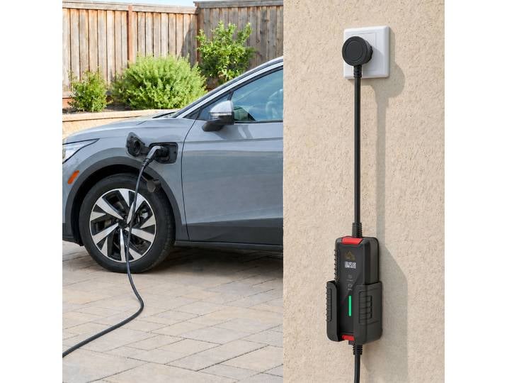 HOMCOM Chargeur Voiture Électrique Type 2 3,5kW Câble 5m