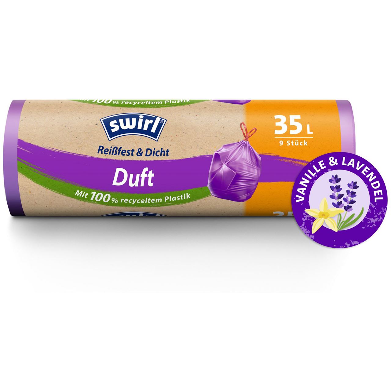 swirl Müllbeutel Reißfest & Dicht Duft 7241 35,0 l rot, 9 St.