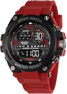 Perfect Picks Market Luxury Digital Sports Watch For Men With LED Display, Stopwatch, Calendar & Waterproof Design red a