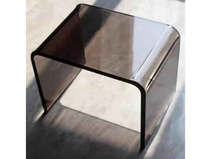 Vnook Beistelltisch aus transparentem Acryl,transparenter U-förmiger Mit abgerundeten Kanten, stilvoller moderner Couchtisch, Nachttisch und Hocker, Schlafzimmer- oder(Black)