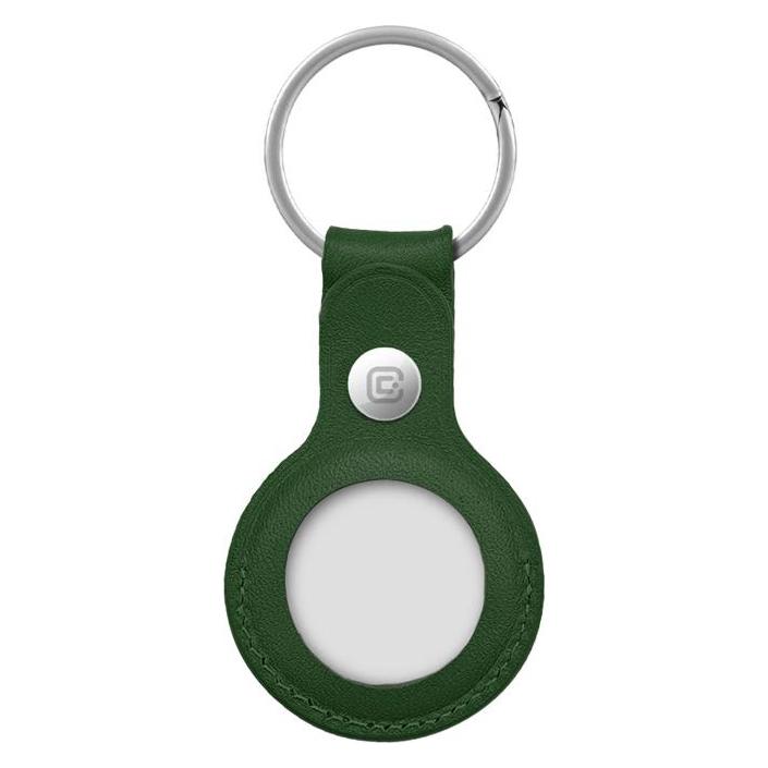 Crong Leather Case with Key Ring - Skórzany brelok do Apple AirTag (zielony) (CRG587)