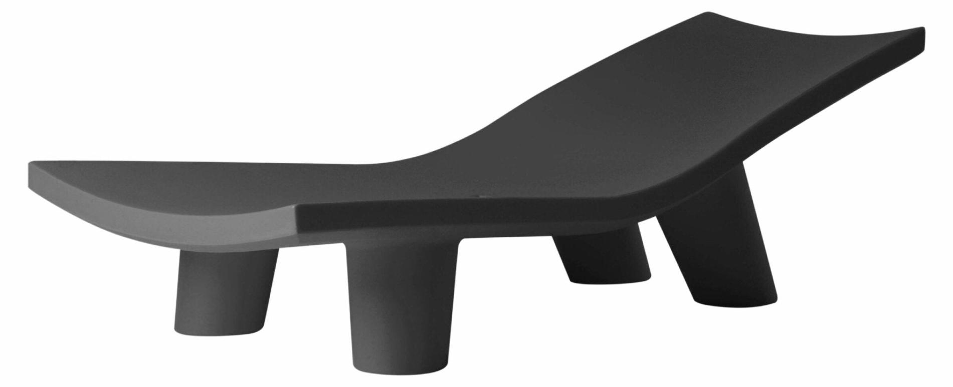 Moderne Sonnenliege aus Polyethylen für Garten und Pool Slide Low Lita Lounge - Schwarz