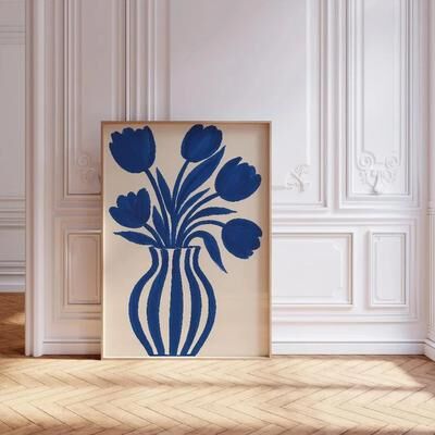 Uplift Treasures Retro Beige Floral Line Canvas Wall Art 10 15.75 23.62 In