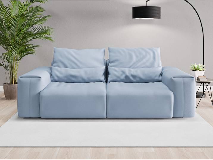 Einzelsofa Denver - Blau (Taubenblau) - Feiner Mikrofaserstoff