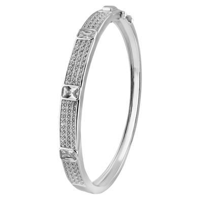Armreif FIRETTI "Schmuck Geschenk Silber 925 Armschmuck Armband Glitzer", silber (silberfarben, kristallweiß, kristallweiß), Armbänder, Damen, Silber 925 (Sterlingsilber), Armreif, mit Zirkonia (synth.)