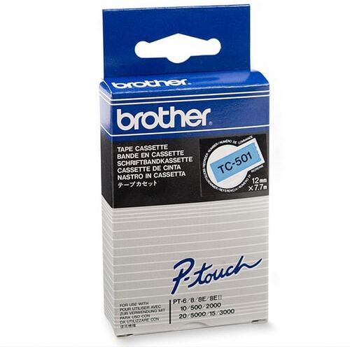 Brother TC-501 fita preto sobre azul 12 mm