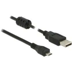 DeLOCK 3m, USB 2.0-A/USB 2.0 Micro-B USB Kabel USB A Micro-USB B 0,48 Gbit/s Schwarz
