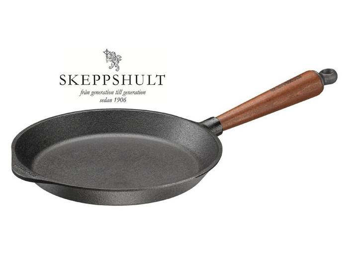 Skeppshult Bratpfanne Skeppshult Gusseisen Bratpfanne Ø 24 cm mit Walnussholzgriff