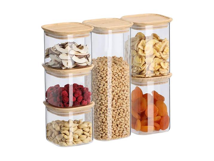 Vorratsdose ZELLER PRESENT, transparent (beige), Lebensmittelaufbewahrungsbehälter, Vorratsdose