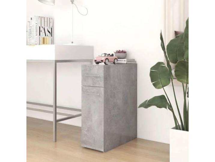 GPWERSDF Apothekerschrank Betongrau 20x45,5x60 cm Holzwerkstoff Stauraum Robust, stabil, pflegeleicht, feuchtes Tuch, platzsparend, viel Stauraum, griffbereit