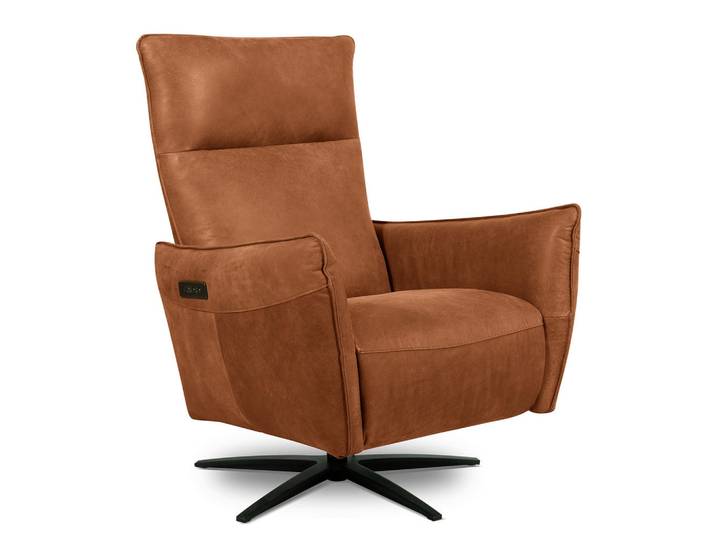 Livetastic Relaxsessel, Karamell, Metall, Echtleder, Anilinleder, 77x107x88 cm, Lederauswahl, Relaxfunktion, integrierter Akku, USB-Anschluss, USB-C-Anschluss, Sitzfläche 360° drehbar, Wohnzimmer, Sessel, Relaxsessel