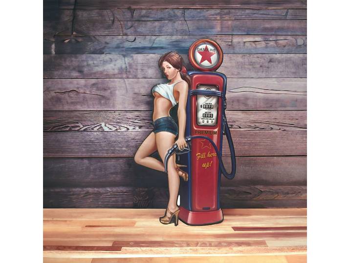 Plaque métale Gasoline Pinup