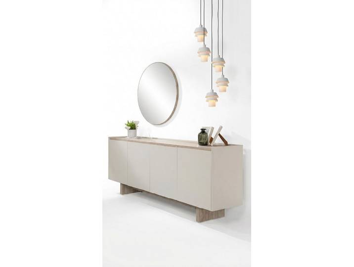 Xlmoebel Sideboard Konsole Mit Spiegel Beige Modern Edeltisch Sideboard Kommode (2 St., 2-tlg)