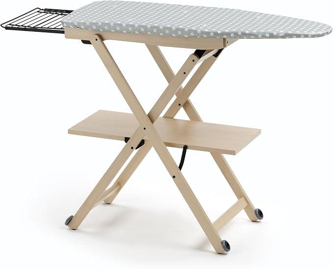Bügeltisch verstellbar/klappbar, massives Buchenholz 135 x 88 x 45 cm Natur