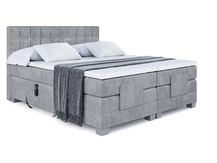 Elektrisches Boxspringbett OSTO EL 140x200 cm Grau - Casablanca 2314