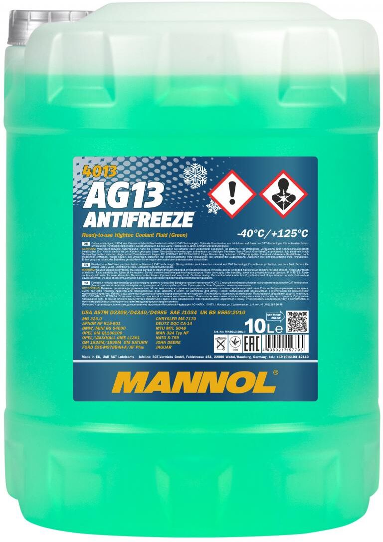 Sct - Mannol Frostschutz Mannol Antifreeze Ag13 (-40) Hightec [10l] Mn4013-10 10l