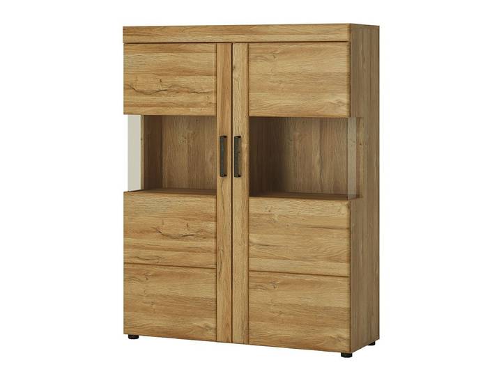 Vitrine mit 2 Glastüren Grandson Eiche Breite 102 cm - CORTINA