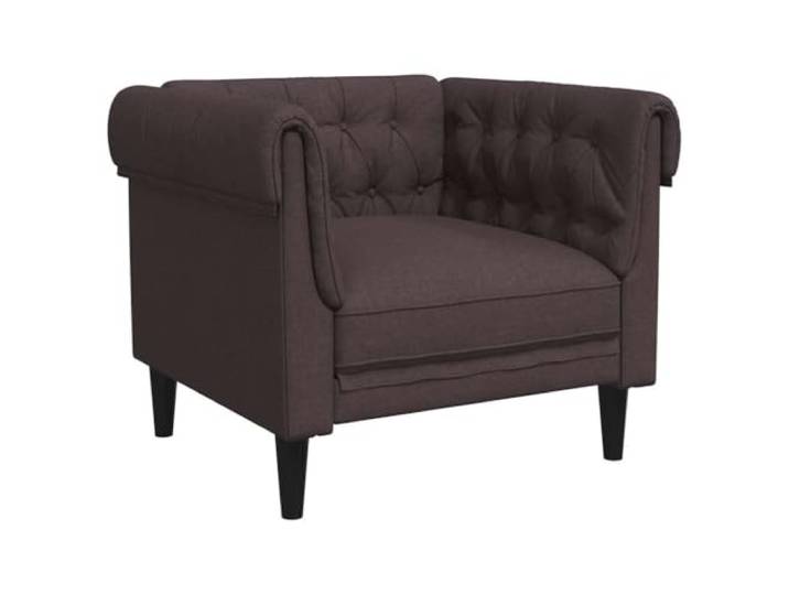 Makastle Chesterfield Sessel Dunkelbraun Stoff