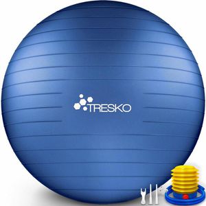 Tresko Gymnastikball Anti-Burst, mit Luftpumpe, Ø 65 cm, indigoblau, belastbar bis 300 kg