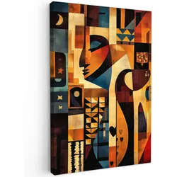 LEINWANDBILD Figuren - Abstrakt - Symbole Deko Groß 90x140 cm