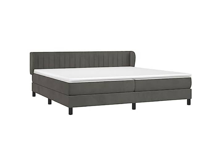 vidaXL Boxspringbett mit Matratze Dunkelgrau 200x200 cm Samt