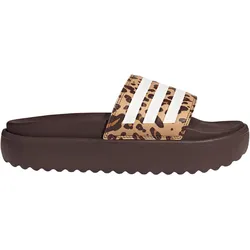 adidas Platform adilette Plateau Badelatschen Damen JR9234 - shadow brown/cloud white/magic beige 40.5