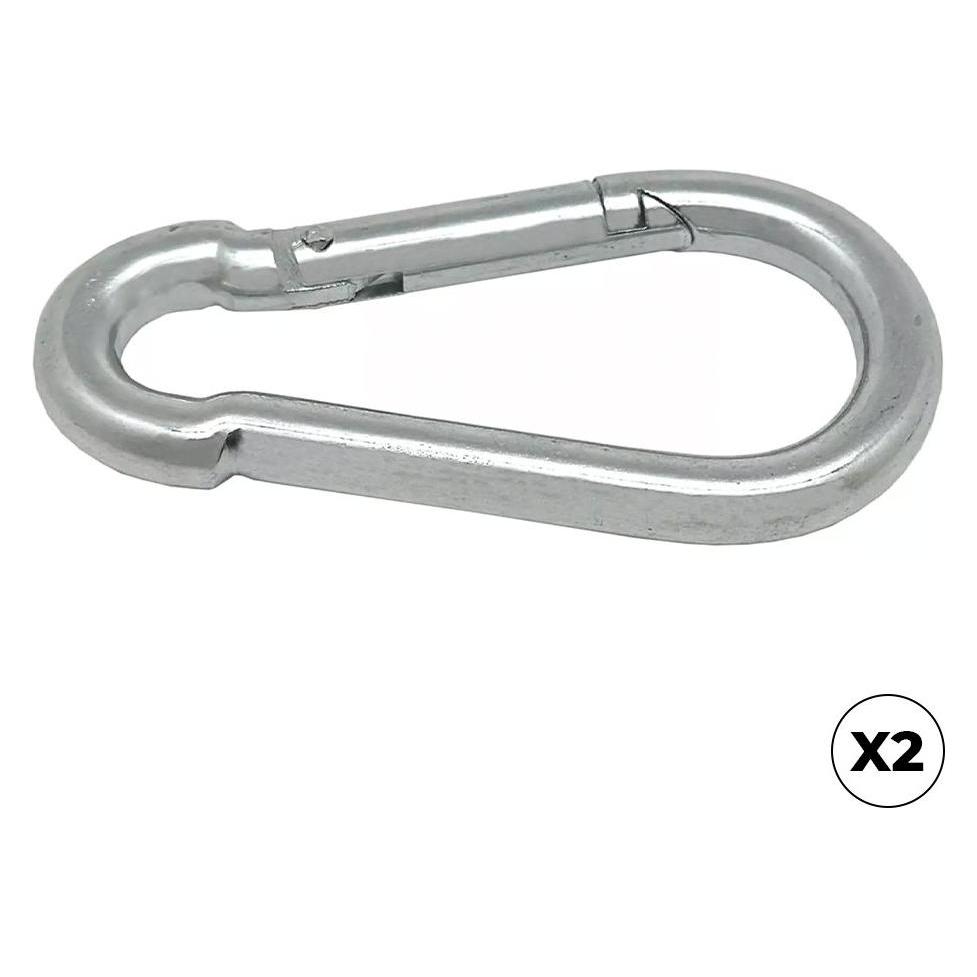 EDM Firefighter carabiner without safety, msq01, galvanized steel, 6 x 60 mm. 2 units (54842329)