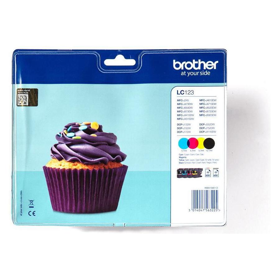 Brother Ink B/C/M/Y, 11ml Blister (Y) (LC-123VALBP)