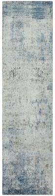 KALATY Urban Distress Abstract Blue Handmade Area Rug