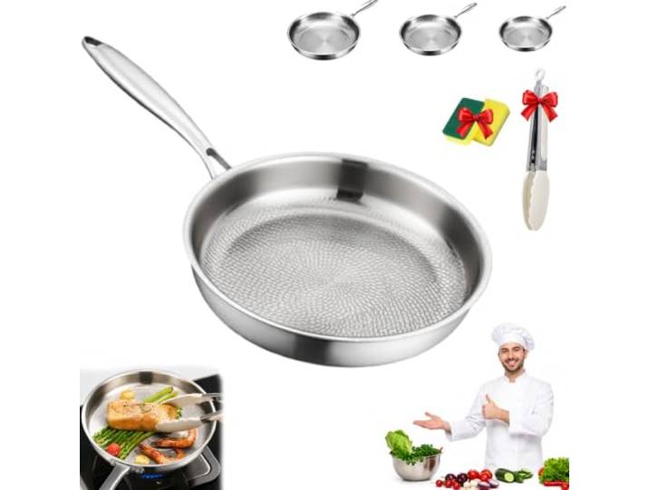 yliraf Takori Titan Pfanne, 2027 Neu Titanium Pan Uncoated, Titan Bratpfanne mit Deckel, Kratzfest, Antihaftbeschichtete Bratpfanne, für Induktion, Alle Herdarten, Ofenfest (Ohne Deckel,28cm)