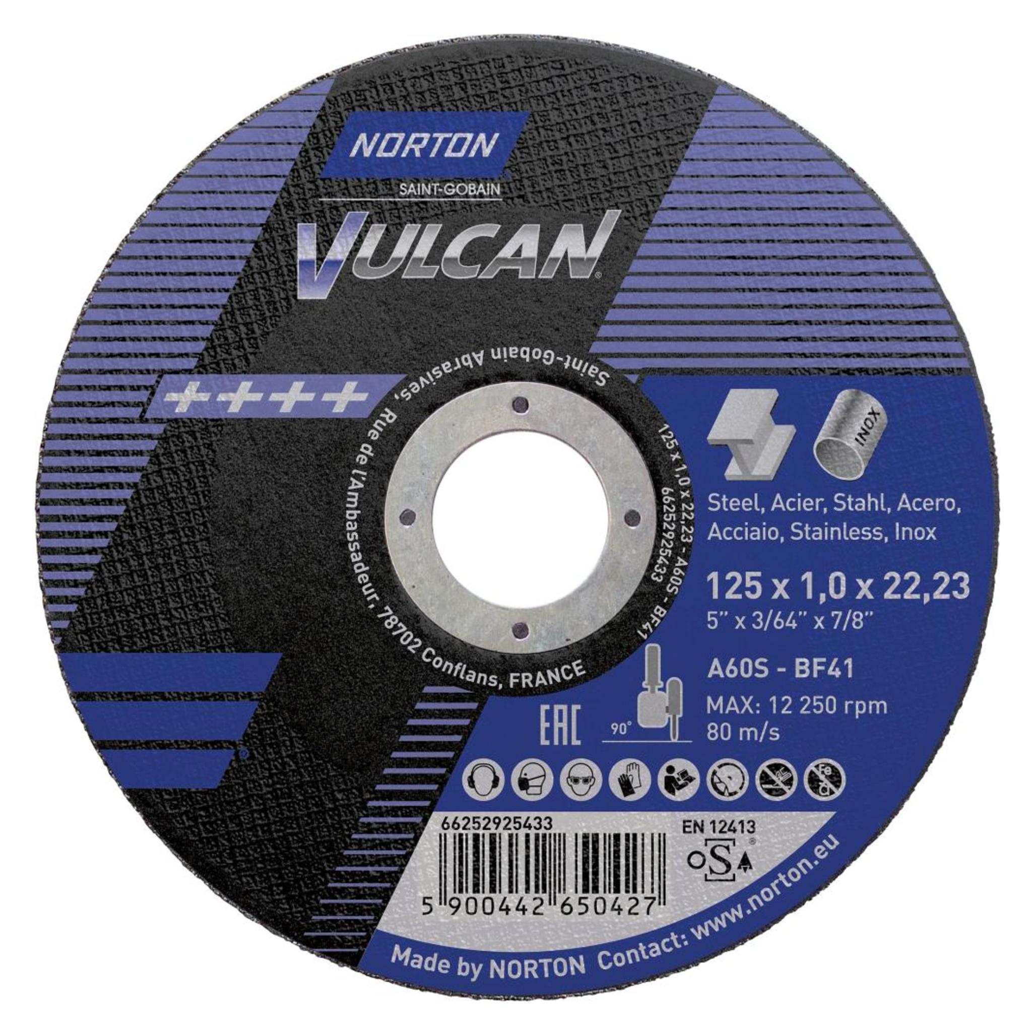 Norton Clipper Edelstahl-Trennscheibe 125x22,23mm (66252925433)