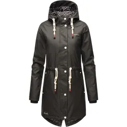 NAVAHOO Damen modischer Regen Jacke Outdoor Regenmantel Regenparka Wasserdicht Flower of Ocean