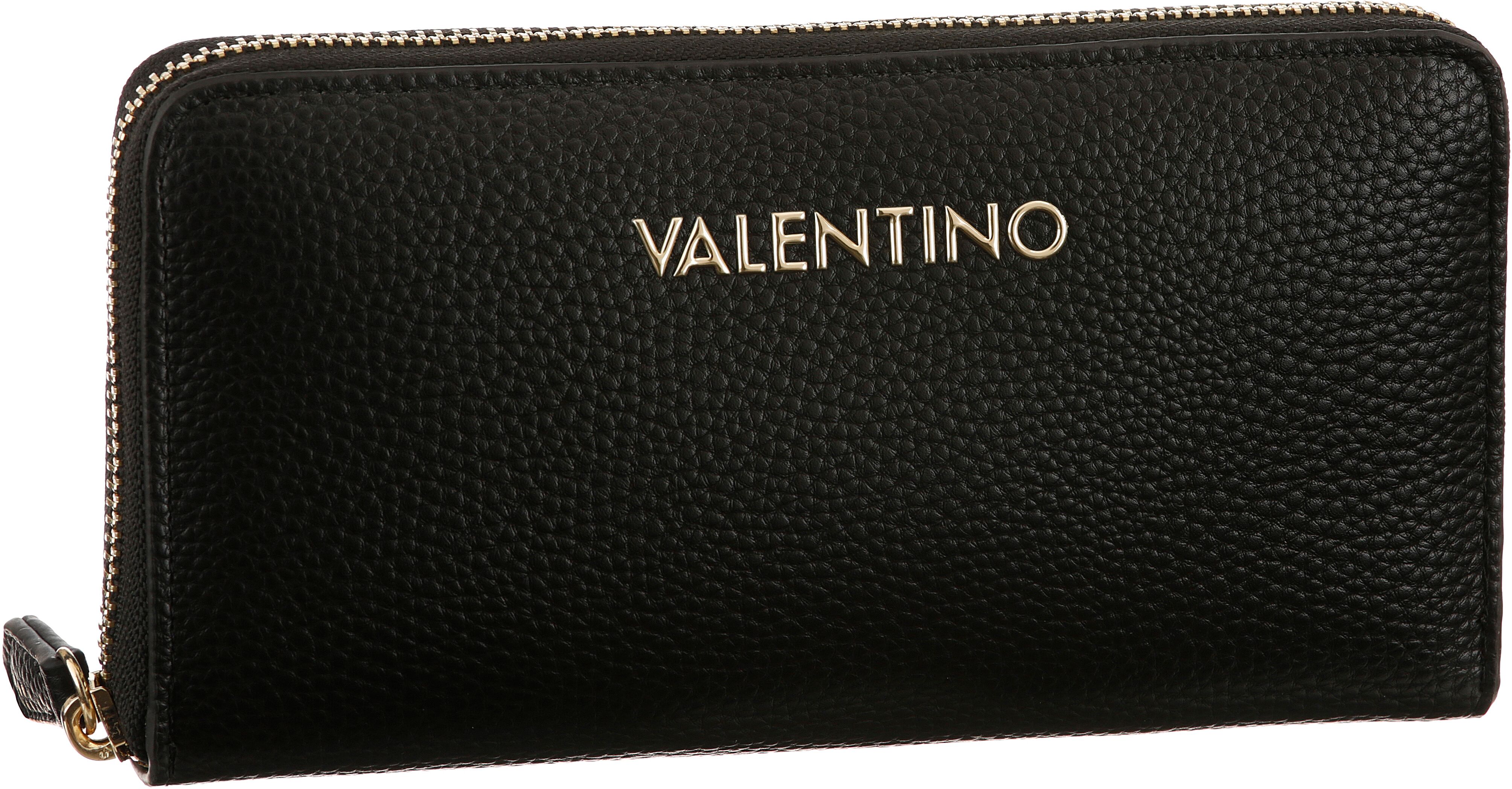 Geldbörse VALENTINO BAGS "BRIXTON", Damen, schwarz, Lederimitat, Kleinlederwaren Geldbörse, Damen, Geldbeutel, Portemonnaie mit umlaufendem Reissverschluss schwarz Einheitsgröße
