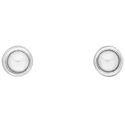 LEAF - OHRSTECKER PURE PERLE - silber