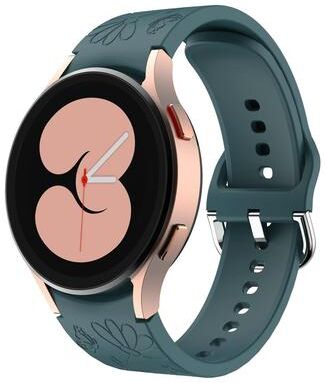 Everyday Crate Samsung Galaxy Watch 6 Silicone Watch Band Butterfly Flower Embossed Soft Replacement Strap pine Green