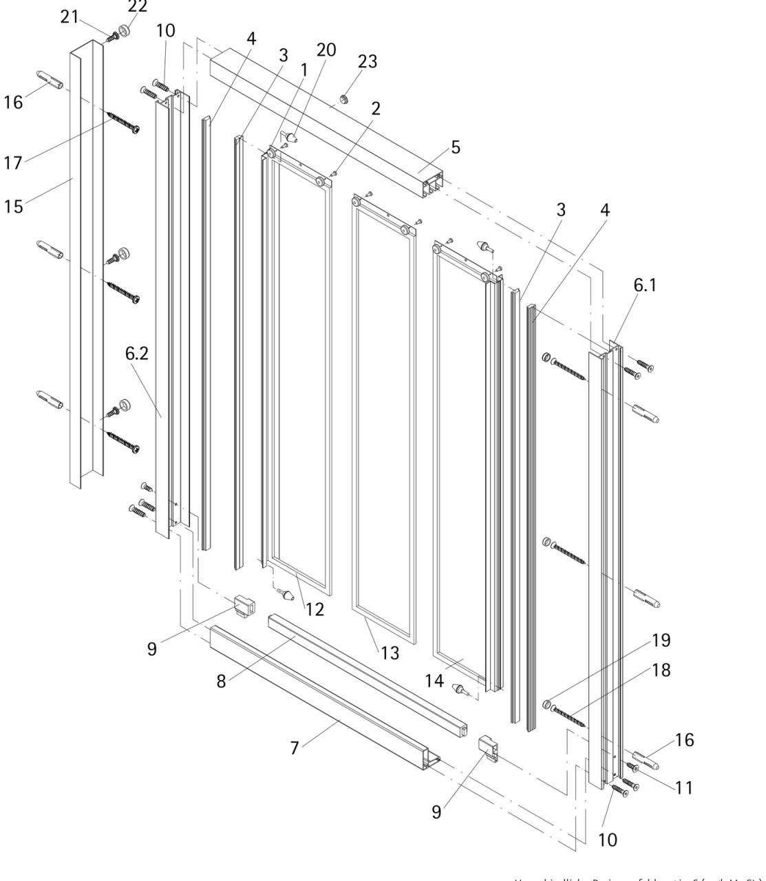 HSK Duschkabinenbau KG HSK Ersatzteile 1x Türführungsprofil, E50250 E50250