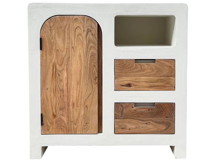 Kommode Putza weiss/natur MDF B 80 H 80 cm - Kommode