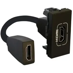 Legrand 079478L Mosaic 1.4 HDMI-Einheit, vorverdrahtet, 1mod, inkl. Kabel 15 cm, Farbe: Schwarz